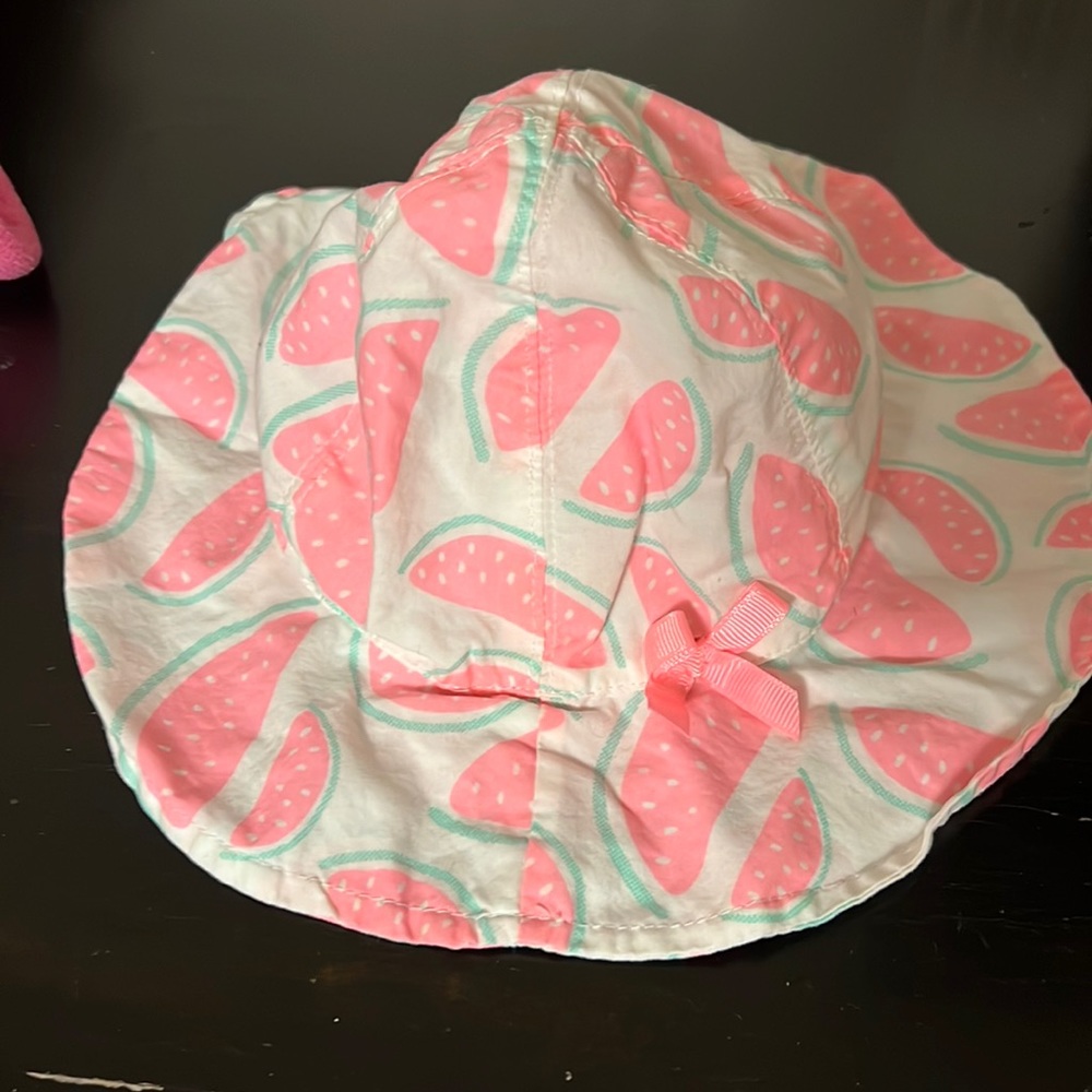 😃 Baby girl pink sun hat 9 months - cotton 🌞